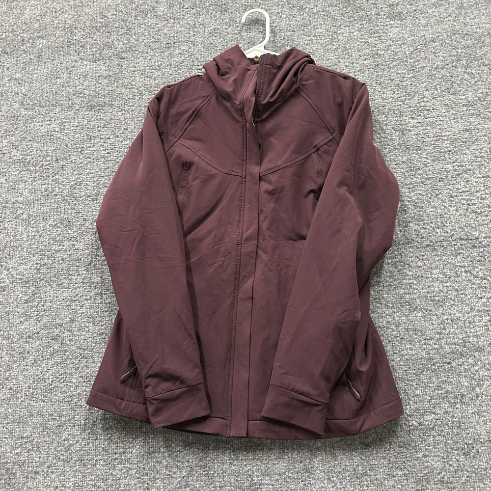 Kirkland Softshell Jacket Womens Size S Purple Faux Fur Lined Hooded Outdoor